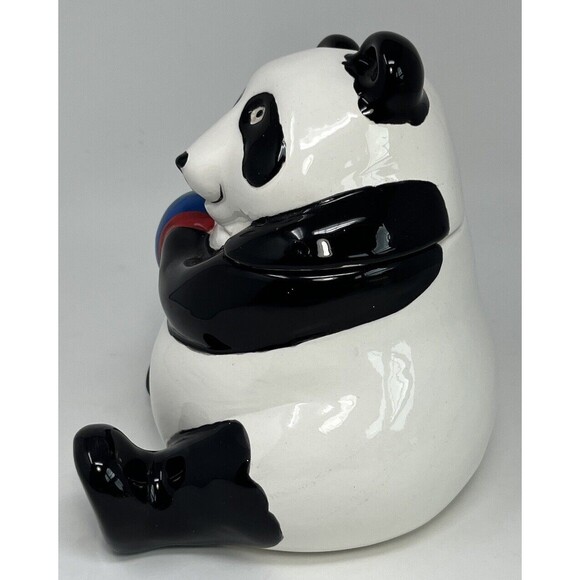 Vintage OCI Omnibus‎ 1983 Fitz & Floyd Panda Small Cookie Jar With Ball - Picture 6 of 15